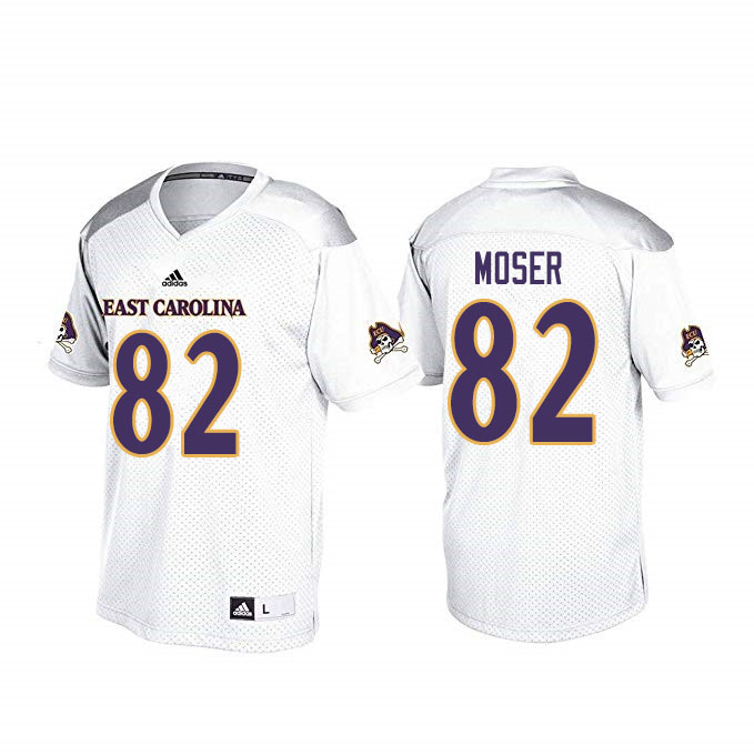 Men #82 Ford Moser ECU Pirates College Football Jerseys Sale-White